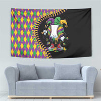 Dripping Baseball Mardi Gras Tapestry Throw me Something Mister!