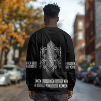 Proud Black Nurse RN Long Sleeve Shirt Black African Pattern Stethoscope Dashiki Motif