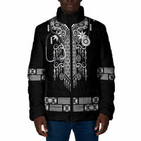 Proud Black Nurse RN Padded Jacket Black African Pattern Stethoscope Dashiki Motif