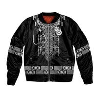 Proud Black Nurse RN Sleeve Zip Bomber Jacket Black African Pattern Stethoscope Dashiki Motif