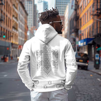 Proud Black Nurse RN Hoodie White African Pattern Stethoscope Dashiki Motif