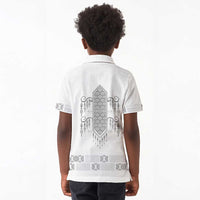 Proud Black Nurse RN Kid Polo Shirt White African Pattern Stethoscope Dashiki Motif