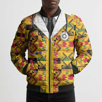 Proud Black Nurse RN Bomber Puffer Jacket African Stethoscope Kente Pattern
