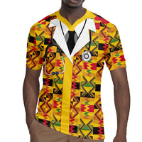 Proud Black Nurse RN Rugby Jersey African Stethoscope Kente Pattern