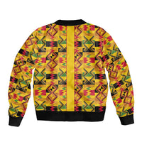 Proud Black Nurse RN Sleeve Zip Bomber Jacket African Stethoscope Kente Pattern