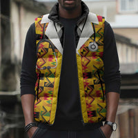 Proud Black Nurse RN Sleeveless Puffer Jacket African Stethoscope Kente Pattern