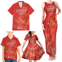 Canada Cricket World Cup 2024 Family Matching Tank Maxi Dress and Hawaiian Shirt Maple Leafers Make Champions - Wonder Print Shop