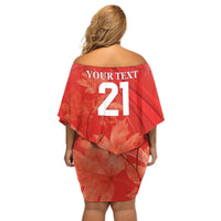 Canada Cricket World Cup 2024 Off Shoulder Short Dress Maple Leafers Make Champions - Wonder Print Shop