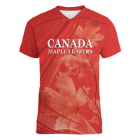 Canada Cricket World Cup 2024 Women V-Neck T-Shirt Maple Leafers Make Champions - Wonder Print Shop