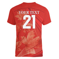 Canada Cricket World Cup 2024 Women V-Neck T-Shirt Maple Leafers Make Champions - Wonder Print Shop