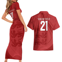 England Cricket World Cup 2024 Couples Matching Short Sleeve Bodycon Dress and Hawaiian Shirt Tri Lions Make Champions LT9 - Wonder Print Shop