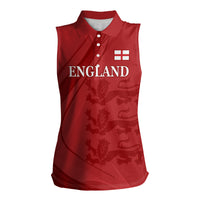 England Cricket World Cup 2024 Women Sleeveless Polo Shirt Tri Lions Make Champions - Wonder Print Shop