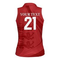 England Cricket World Cup 2024 Women Sleeveless Polo Shirt Tri Lions Make Champions - Wonder Print Shop