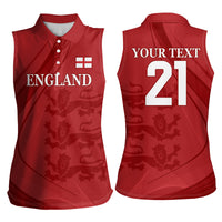 England Cricket World Cup 2024 Women Sleeveless Polo Shirt Tri Lions Make Champions - Wonder Print Shop