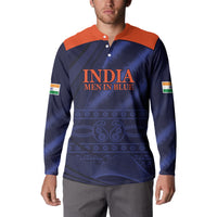 India Cricket World Cup 2024 Button Sweatshirt Men In Blue Make Champions LT9 - Wonder Print Shop