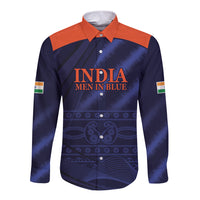 India Cricket World Cup 2024 Long Sleeve Button Shirt Men In Blue Make Champions - Wonder Print Shop