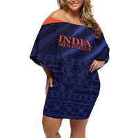 India Cricket World Cup 2024 Off Shoulder Short Dress Men In Blue Make Champions - Wonder Print Shop