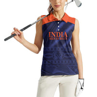 India Cricket World Cup 2024 Women Sleeveless Polo Shirt Men In Blue Make Champions - Wonder Print Shop
