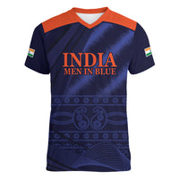 India Cricket World Cup 2024 Women V-Neck T-Shirt Men In Blue Make Champions - Wonder Print Shop