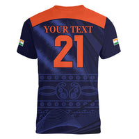 India Cricket World Cup 2024 Women V-Neck T-Shirt Men In Blue Make Champions - Wonder Print Shop