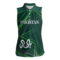 Pakistan Cricket World Cup 2024 Women Sleeveless Polo Shirt Shaheens Make Champions - Wonder Print Shop
