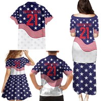 United States Cricket World Cup 2024 Family Matching Puletasi and Hawaiian Shirt USA Badge Eagle Make Champions - Wonder Print Shop