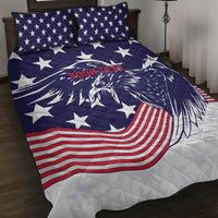 United States Cricket World Cup 2024 Quilt Bed Set USA Badge Eagle Make Champions - Wonder Print Shop