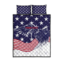 United States Cricket World Cup 2024 Quilt Bed Set USA Badge Eagle Make Champions - Wonder Print Shop