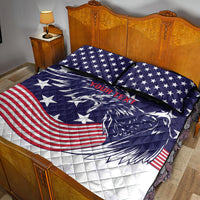 United States Cricket World Cup 2024 Quilt Bed Set USA Badge Eagle Make Champions - Wonder Print Shop