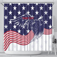 United States Cricket World Cup 2024 Shower Curtain USA Badge Eagle Make Champions