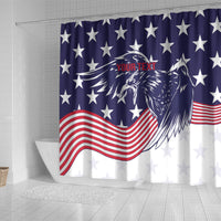 United States Cricket World Cup 2024 Shower Curtain USA Badge Eagle Make Champions