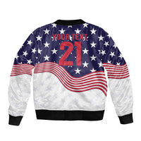 United States Cricket World Cup 2024 Sleeve Zip Bomber Jacket USA Badge Eagle Make Champions - Wonder Print Shop