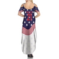 United States Cricket World Cup 2024 Summer Maxi Dress USA Badge Eagle Make Champions - Wonder Print Shop