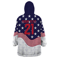 United States Cricket World Cup 2024 Wearable Blanket Hoodie USA Badge Eagle Make Champions - Wonder Print Shop
