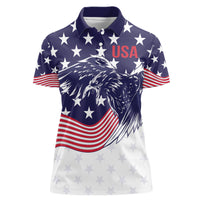 United States Cricket World Cup 2024 Women Polo Shirt USA Badge Eagle Make Champions - Wonder Print Shop