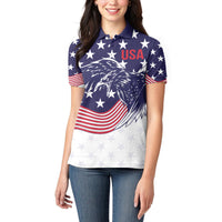 United States Cricket World Cup 2024 Women Polo Shirt USA Badge Eagle Make Champions - Wonder Print Shop