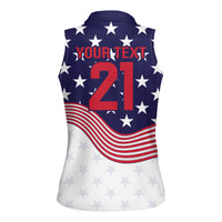 United States Cricket World Cup 2024 Women Sleeveless Polo Shirt USA Badge Eagle Make Champions - Wonder Print Shop
