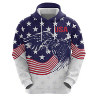 United States Cricket World Cup 2024 Zip Hoodie USA Badge Eagle Make Champions - Wonder Print Shop