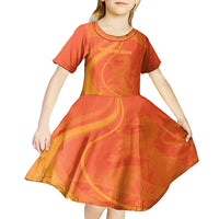 Netherlands Cricket World Cup 2024 Kid Short Sleeve Dress The Flying Dutchmen Make Champions - Wonder Print Shop