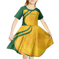 South Africa Cricket World Cup 2024 Kid Short Sleeve Dress Proteas Make Champions - Wonder Print Shop