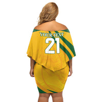 South Africa Cricket World Cup 2024 Off Shoulder Short Dress Proteas Make Champions - Wonder Print Shop