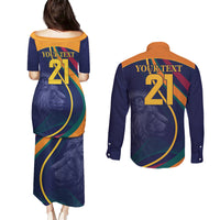 Sri Lanka Cricket World Cup 2024 Couples Matching Puletasi and Long Sleeve Button Shirt Shri Lanka Jathika Crikat Kandayama LT9 - Wonder Print Shop