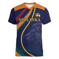Sri Lanka Cricket World Cup 2024 Women V-Neck T-Shirt Shri Lanka Jathika Crikat Kandayama - Wonder Print Shop