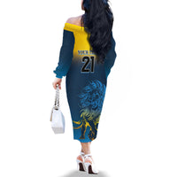 Sri Lanka Family Matching Off The Shoulder Long Sleeve Dress and Hawaiian Shirt With Lions Version - Wonder Print Shop