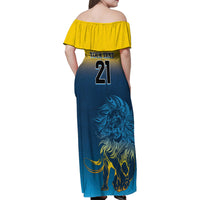 Sri Lanka Family Matching Off Shoulder Maxi Dress and Hawaiian Shirt With Lions Version LT9 - Wonder Print Shop