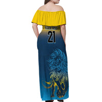 Sri Lanka Off Shoulder Maxi Dress With Lions Version - Wonder Print Shop
