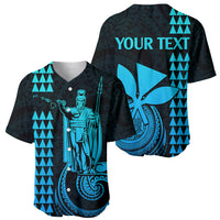 Custom Hawaii Baseball Jersey King Kamehameha - Aqua LT9 - Wonder Print Shop