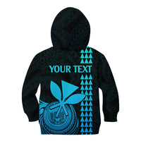 Custom Hawaii Kid Hoodie King Kamehameha - Aqua - Wonder Print Shop
