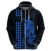 Custom Hawaii Hoodie King Kamehameha - Blue - Wonder Print Shop