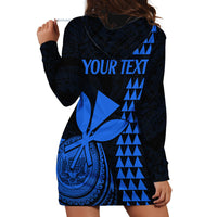Custom Hawaii Hoodie Dress King Kamehameha - Blue - Wonder Print Shop